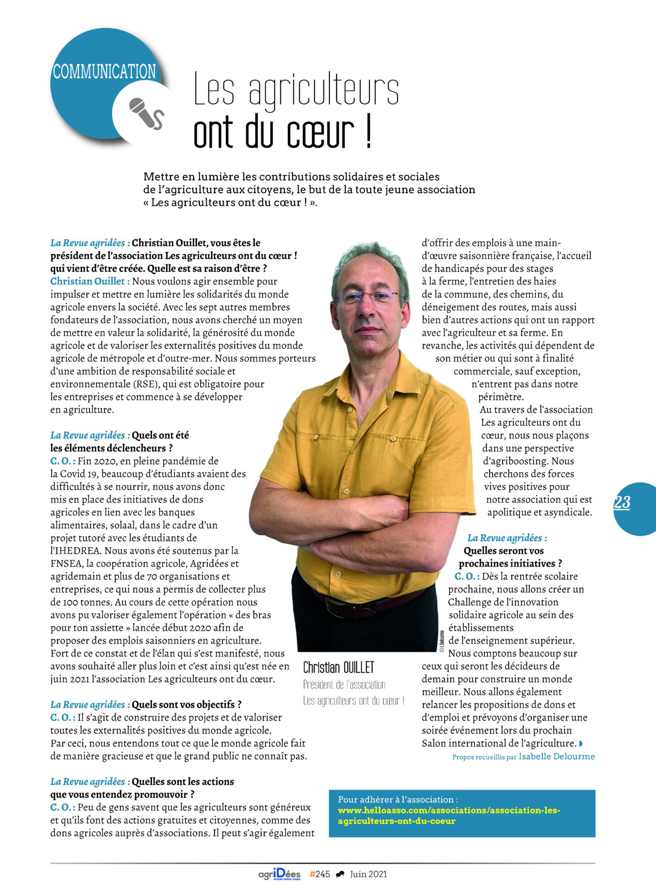 Article-Les agricutleurs ont du coeur-LRA 245